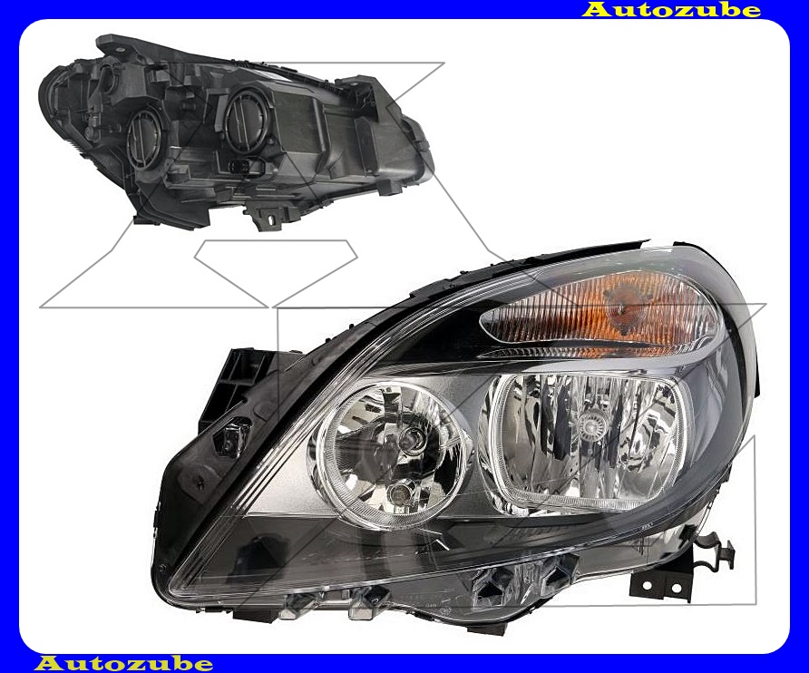 Fényszóró bal (H7/H7) (motor nélkül) {MAGNETI MARELLI} Fényszóró bal (H7/H7) (motor nélkül) {MAGNETI MARELLI}