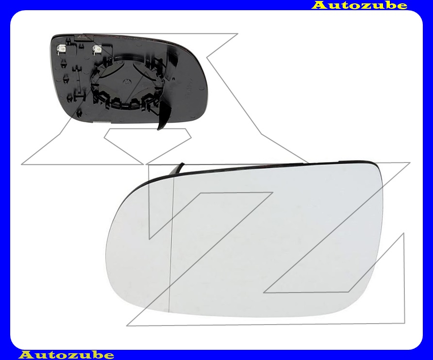 Visszapillantó tükörlap bal, fűthető-aszférikus-króm (tartólappal) Visszapillantó tükörlap bal, fűthető-aszférikus-króm (tartólappal)