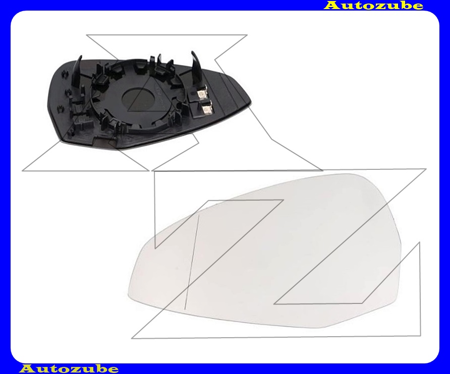 Visszapillantó tükörlap bal, fűthető-aszférikus (tartólappal) Visszapillantó tükörlap bal, fűthető-aszférikus (tartólappal)