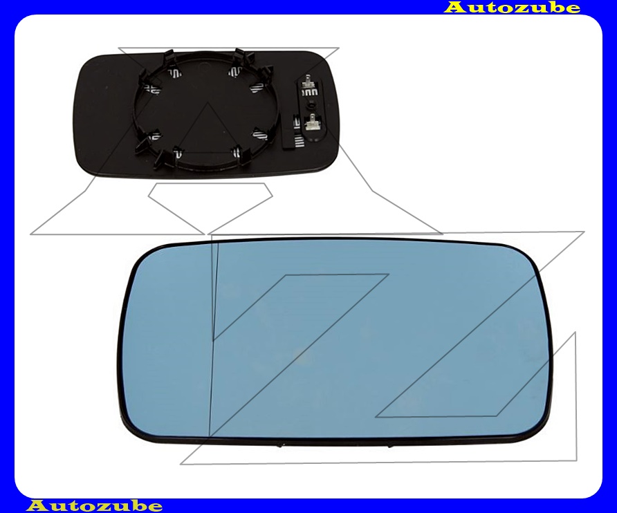 Visszapillantó tükörlap oldalfüggetlen, fűthető-aszférikus-kék (tartólappal) Visszapillantó tükörlap oldalfüggetlen, fűthető-aszférikus-kék (tartólappal)