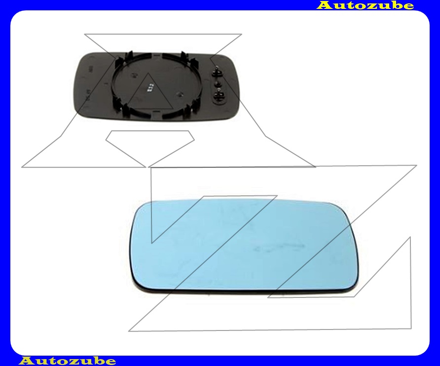 Visszapillantó tükörlap oldalfüggetlen, fűthető-domború-kék /155mm/ (tartólappal)