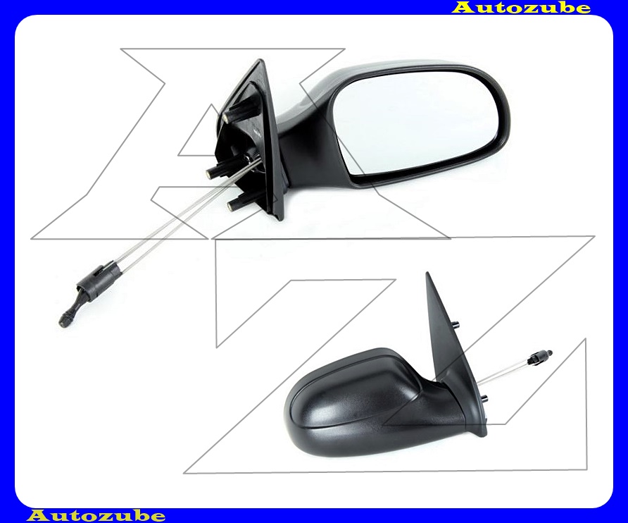 Visszapillantó tükör jobb, manuális, domború tükörlappal, fekete borítással Visszapillantó tükör jobb, manuális, domború tükörlappal, fekete borítással