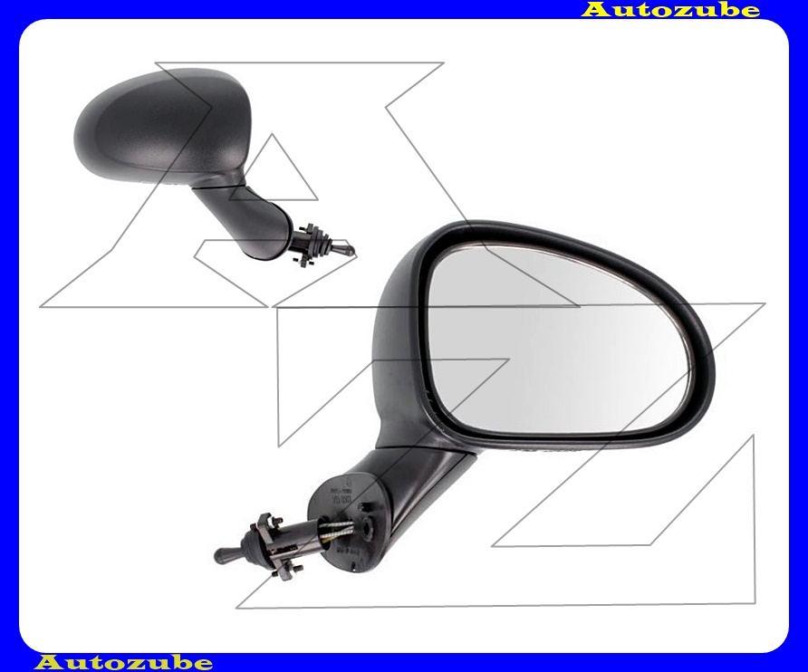 Visszapillantó tükör jobb, manuális, domború tükörlappal, fekete borítással Visszapillantó tükör jobb, manuális, domború tükörlappal, fekete borítással