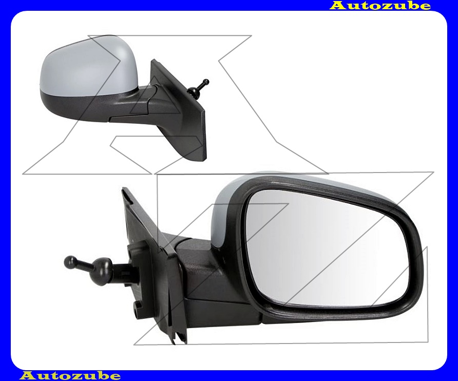 Visszapillantó tükör jobb, manuális, domború tükörlappal, alapozott borítással Visszapillantó tükör jobb, manuális, domború tükörlappal, alapozott borítással