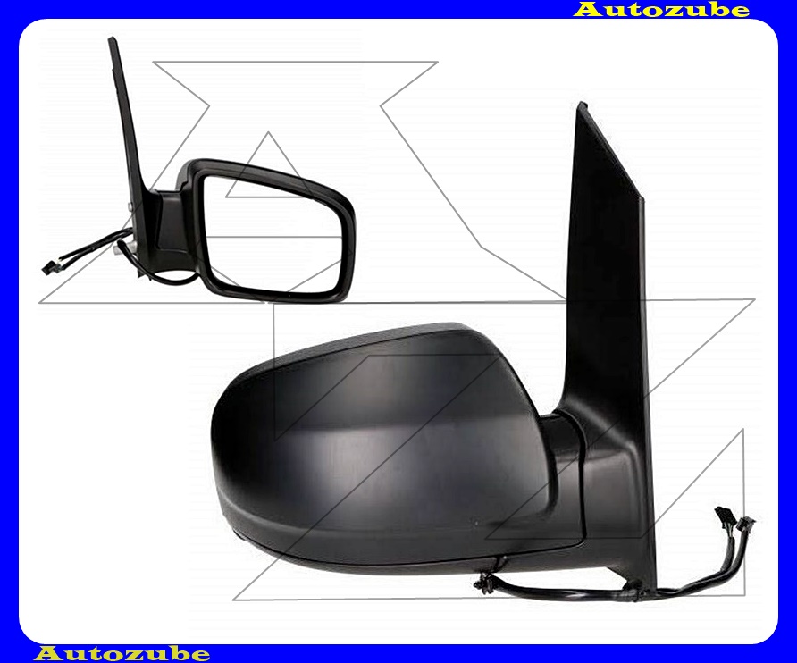 Visszapillantó tükör jobb, elektromosan behajló, fűthető-domború tükörlappal, fekete borítással Visszapillantó tükör jobb, elektromosan behajló, fűthető-domború tükörlappal, fekete borítással