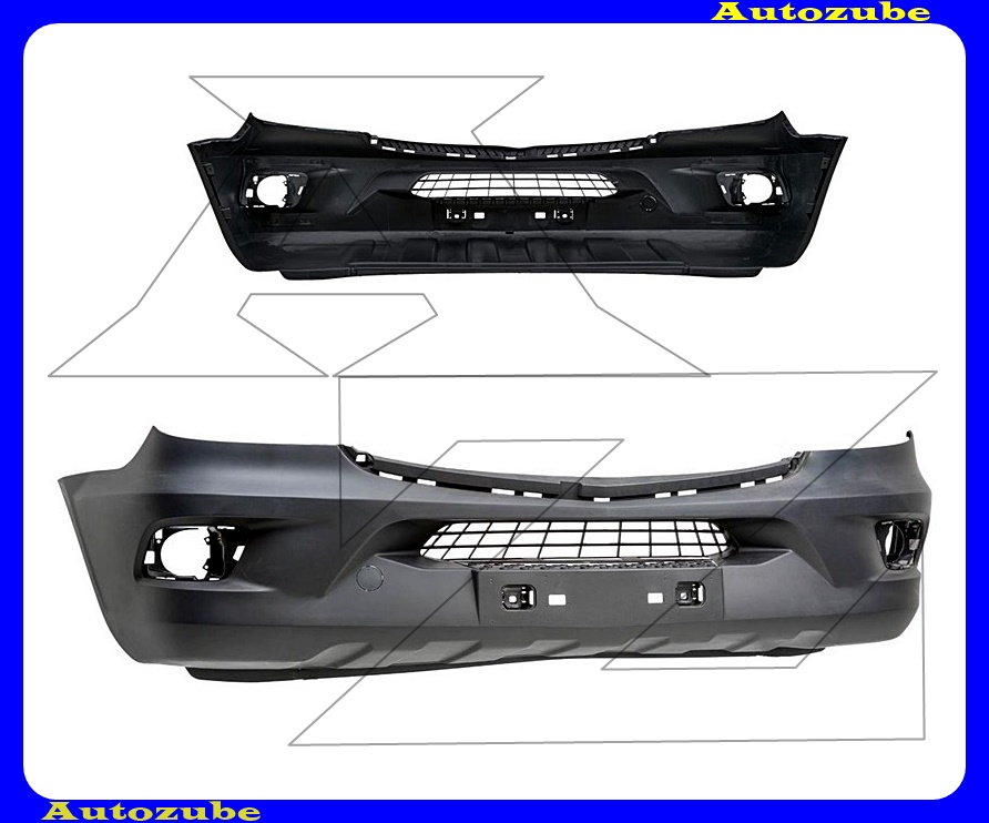Első lökhárító fekete, ködlámpás Első lökhárító fekete, ködlámpás