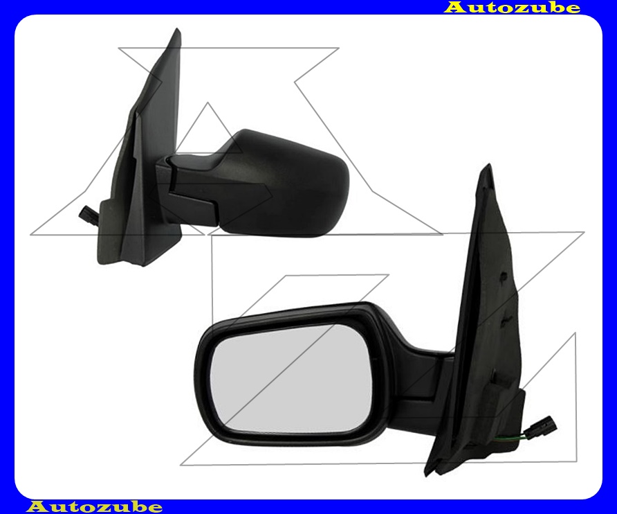 Visszapillantó tükör bal, elektromos, fűthető-domború tükörlappal, fekete borítással Visszapillantó tükör bal, elektromos, fűthető-domború tükörlappal, fekete borítással