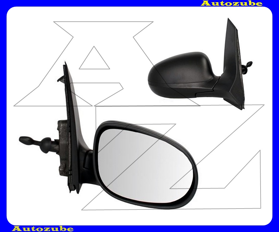 Visszapillantó tükör jobb, manuális, domború tükörlappal, fekete borítással Visszapillantó tükör jobb, manuális, domború tükörlappal, fekete borítással