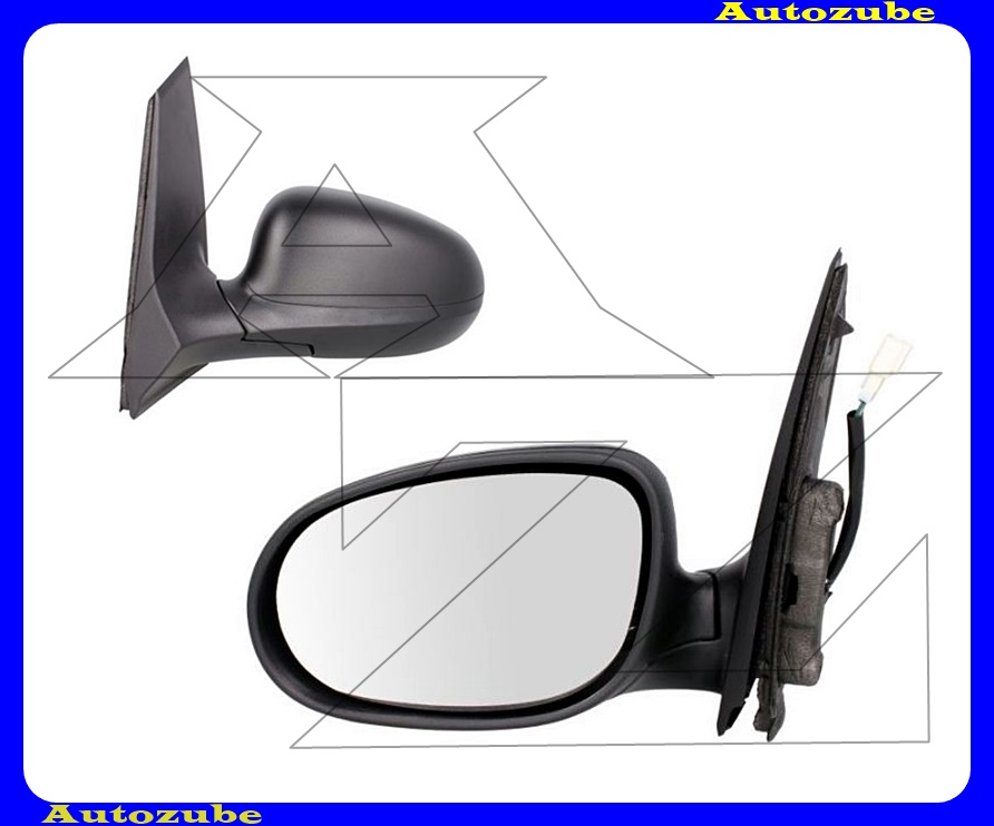 Visszapillantó tükör bal, elektromos, fűthető-domború tükörlappal, fekete borítással Visszapillantó tükör bal, elektromos, fűthető-domború tükörlappal, fekete borítással