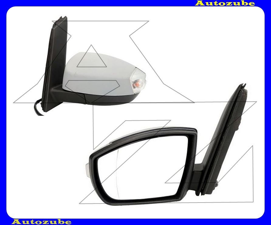 Visszapillantó tükör bal, elektromosan behajló, fűthető-aszférikus tükörlappal, kilépőfénnyel, fényezhető borítással, irányjelzővel /10-PIN/ Visszapillantó tükör bal, elektromosan behajló, fűthető-aszférikus tükörlappal, kilépőfénnyel, fényezhető borítással, irányjelzővel /10-PIN/