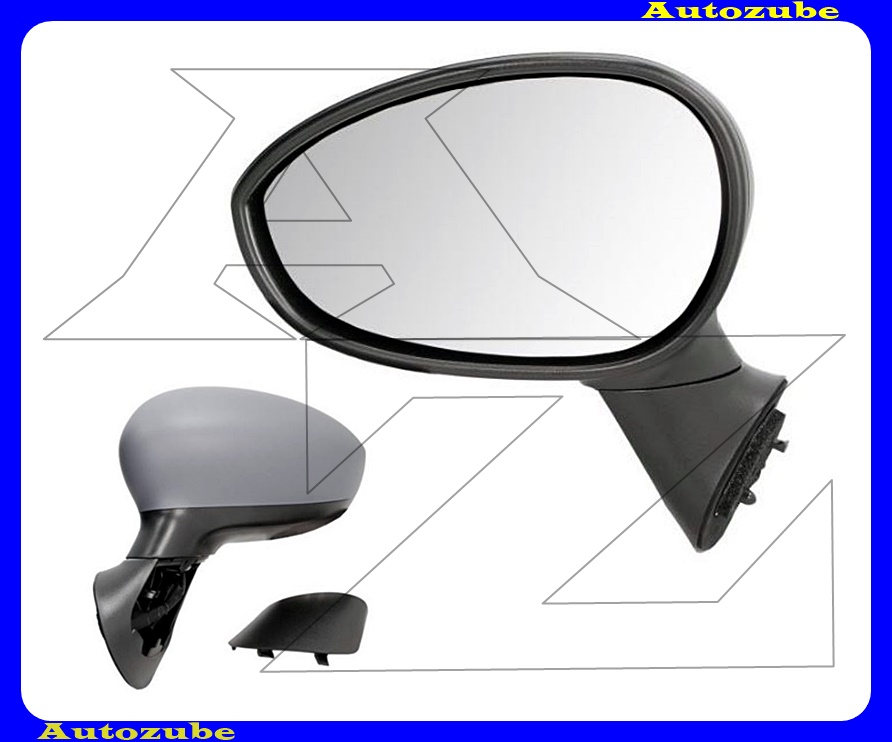 Visszapillantó tükör bal, elektromos, domború tükörlappal, fényezhető borítással Visszapillantó tükör bal, elektromos, domború tükörlappal, fényezhető borítással