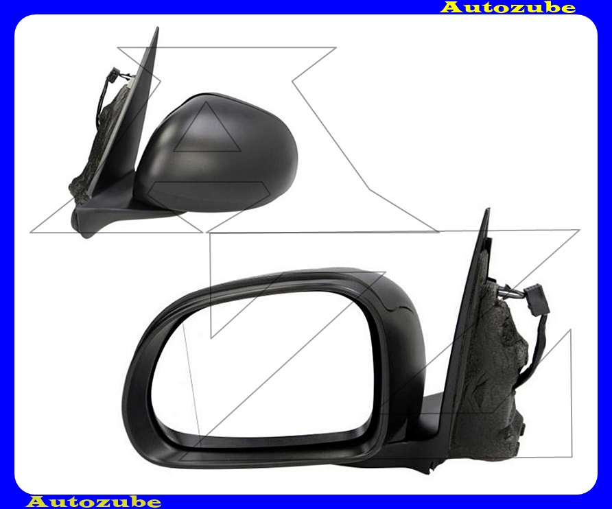 Visszapillantó tükör bal, elektromos, fűthető-aszférikus tükörlappal, fekete borítással Visszapillantó tükör bal, elektromos, fűthető-aszférikus tükörlappal, fekete borítással