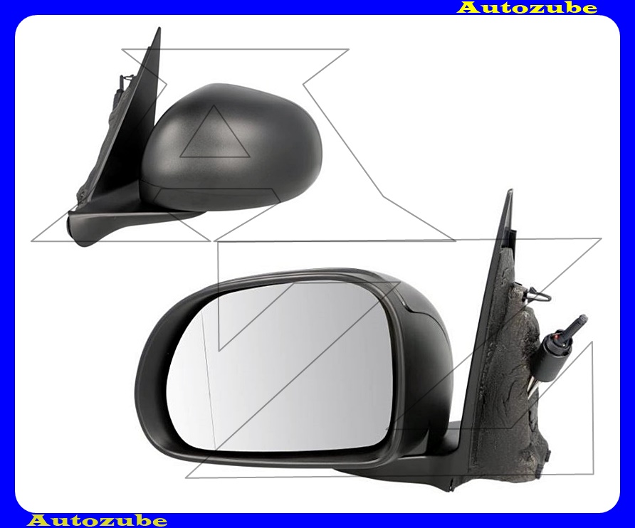 Visszapillantó tükör bal, manuális, aszférikus tükörlappal, fekete borítással Visszapillantó tükör bal, manuális, aszférikus tükörlappal, fekete borítással