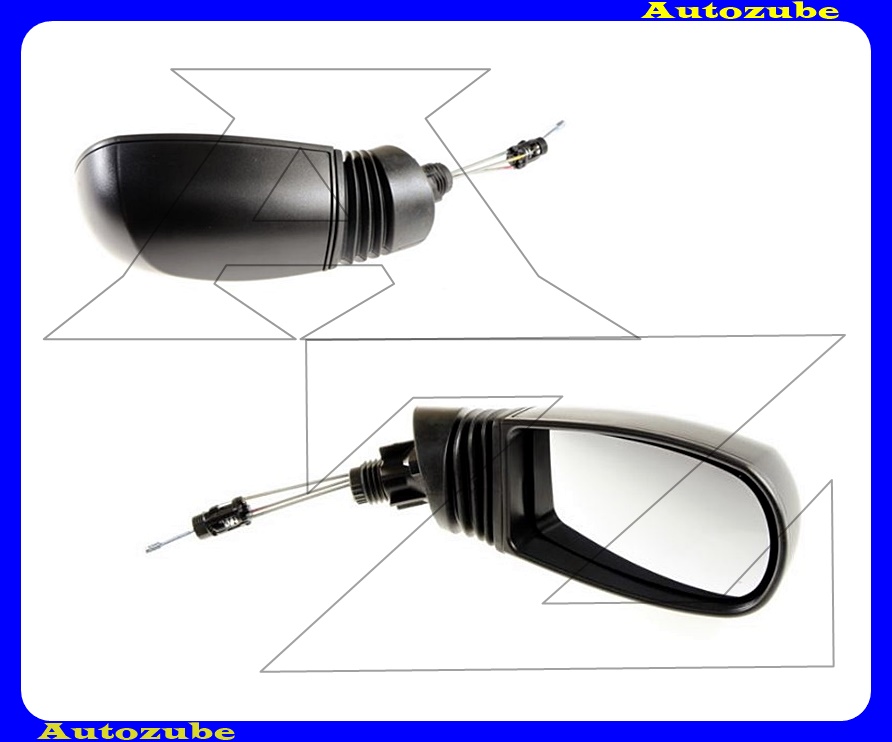 Visszapillantó tükör jobb, manuális, domború tükörlappal, fekete borítással Visszapillantó tükör jobb, manuális, domború tükörlappal, fekete borítással