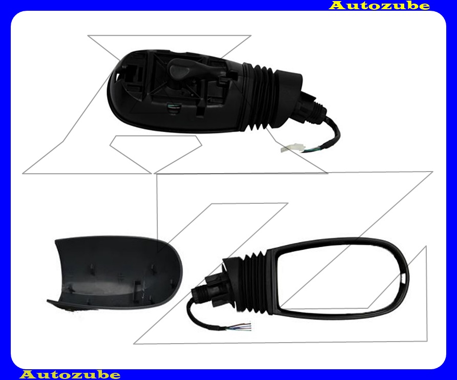 Visszapillantó tükör jobb, elektromos, fűthető-domború tükörlappal, fényezhető borítással Visszapillantó tükör jobb, elektromos, fűthető-domború tükörlappal, fényezhető borítással