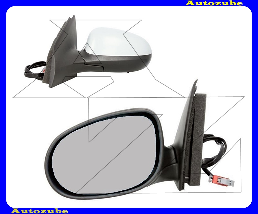 Visszapillantó tükör bal, elektromos, fűthető-aszférikus tükörlappal, hőmérős, fényezhető borítással Visszapillantó tükör bal, elektromos, fűthető-aszférikus tükörlappal, hőmérős, fényezhető borítással