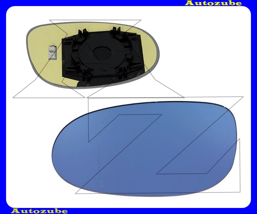 Visszapillantó tükörlap bal, fűthető-aszférikus-kék (tartólappal) Visszapillantó tükörlap bal, fűthető-aszférikus-kék (tartólappal)