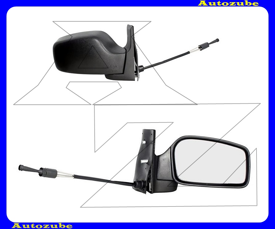 Visszapillantó tükör jobb, manuális, domború tükörlappal, fekete borítással Visszapillantó tükör jobb, manuális, domború tükörlappal, fekete borítással