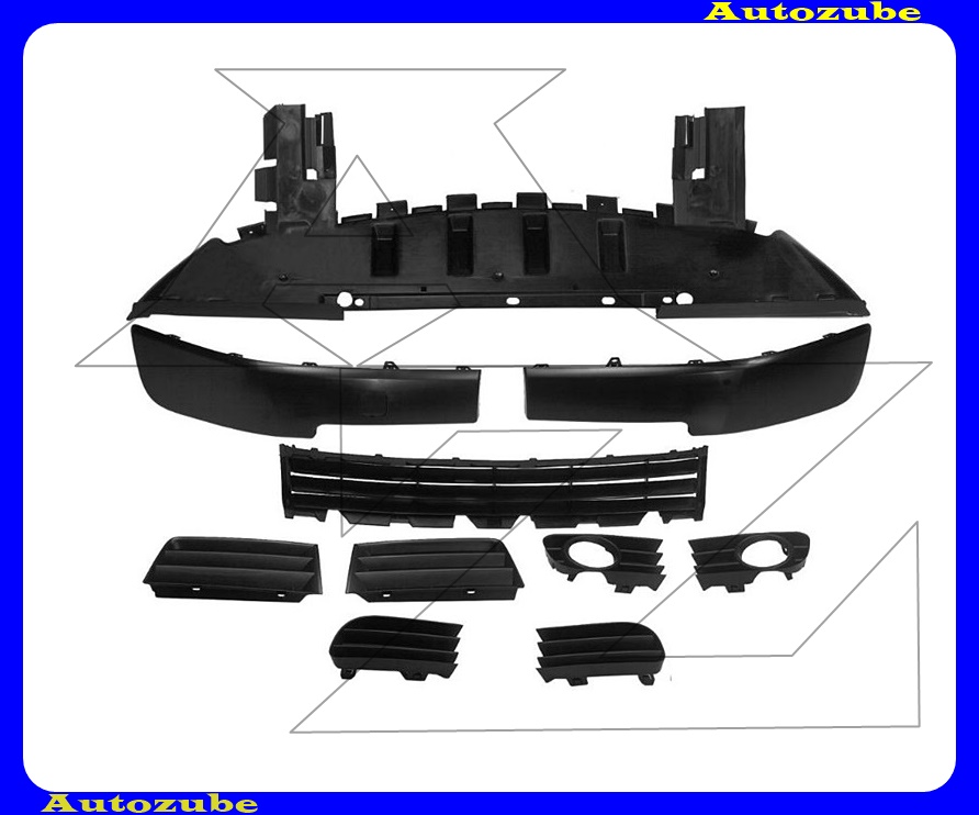 Első lökhárító díszléc és rács készlet (10db) Első lökhárító díszléc és rács készlet (10db)