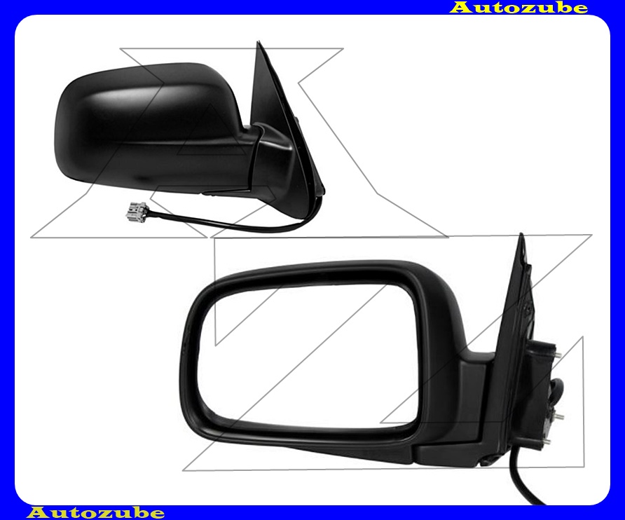Visszapillantó tükör bal, elektromosan behajló, domború tükörlappal, fekete borítással Visszapillantó tükör bal, elektromosan behajló, domború tükörlappal, fekete borítással