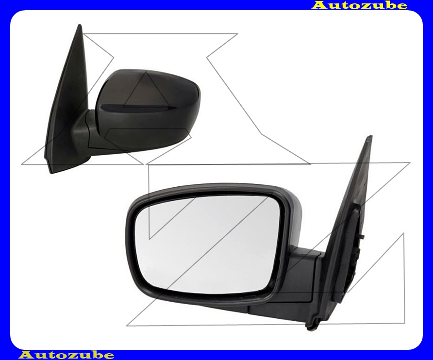 Visszapillantó tükör bal, manuális, domború tükörlappal, fekete borítással Visszapillantó tükör bal, manuális, domború tükörlappal, fekete borítással