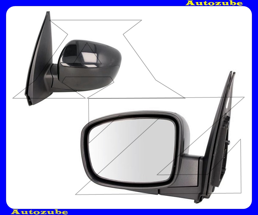 Visszapillantó tükör bal, elektromos, domború tükörlappal, fekete borítással Visszapillantó tükör bal, elektromos, domború tükörlappal, fekete borítással