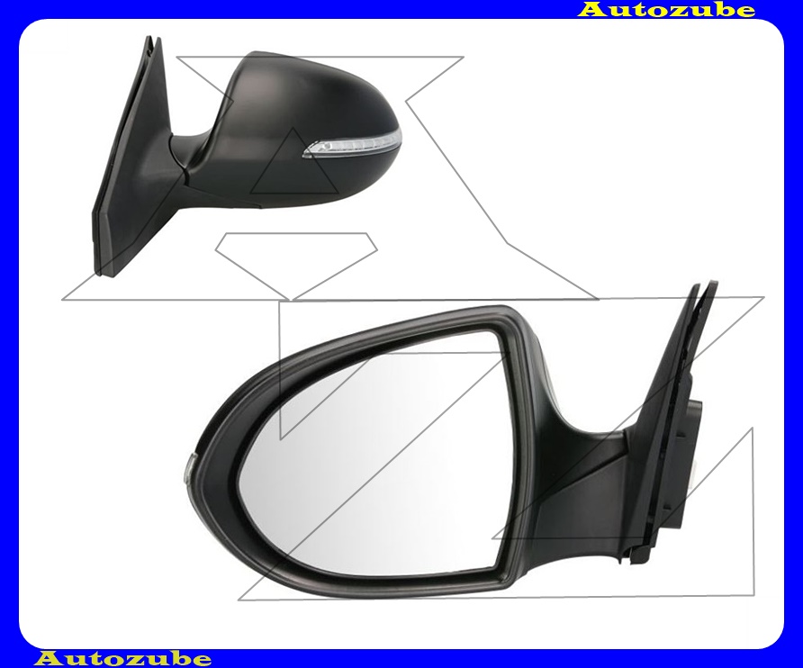 Visszapillantó tükör bal, elektromosan behajló, fűthető-domború tükörlappal, fényezhető borítással, irányjelzővel /RENDELÉSRE/ Visszapillantó tükör bal, elektromosan behajló, fűthető-domború tükörlappal, fényezhető borítással, irányjelzővel /RENDELÉSRE/