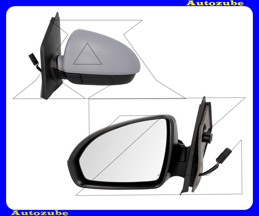 Visszapillantó tükör bal, elektromos, fűthető-domború tükörlappal, fényezhető borítással Visszapillantó tükör bal, elektromos, fűthető-domború tükörlappal, fényezhető borítással