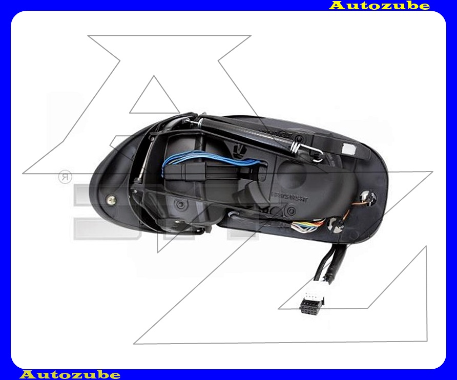 Visszapillantó tükör bal, elektromosan behajló, fűthető-aszférikus tükörlappal, kilépőfénnyel, memóriás /15PIN/ (borítás nélkül) Visszapillantó tükör bal, elektromosan behajló, fűthető-aszférikus tükörlappal, kilépőfénnyel, memóriás /15PIN/ (borítás nélkül)