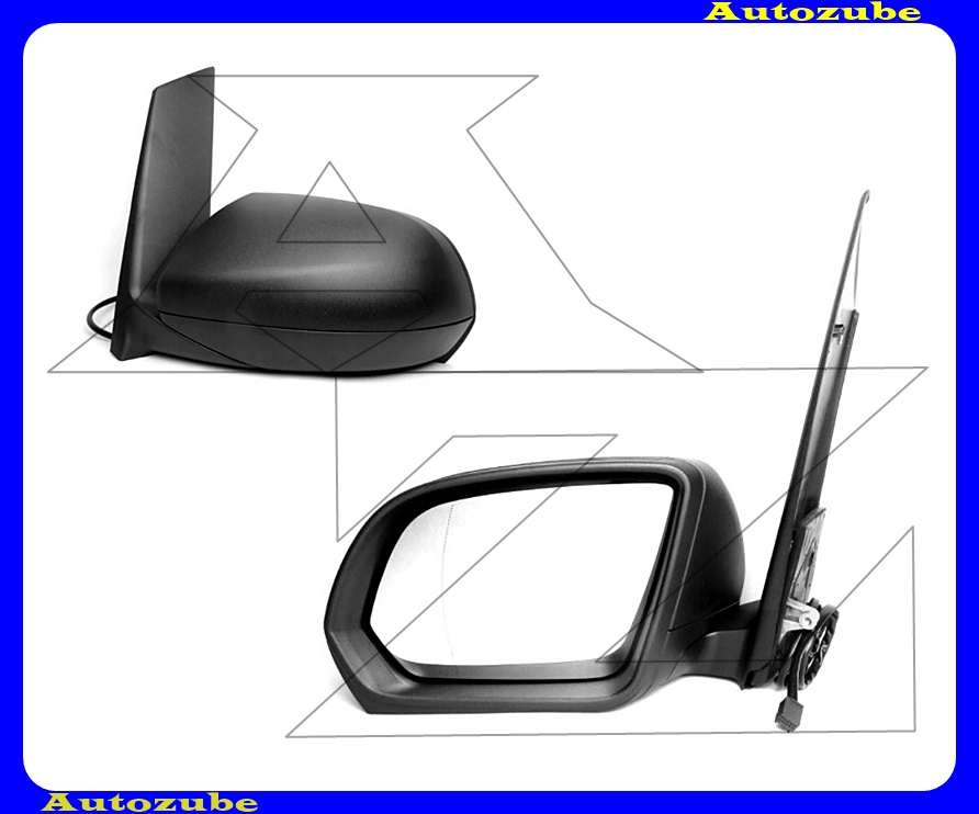 Visszapillantó tükör bal, elektromos, fűthető-aszférikus tükörlappal, fekete borítással Visszapillantó tükör bal, elektromos, fűthető-aszférikus tükörlappal, fekete borítással