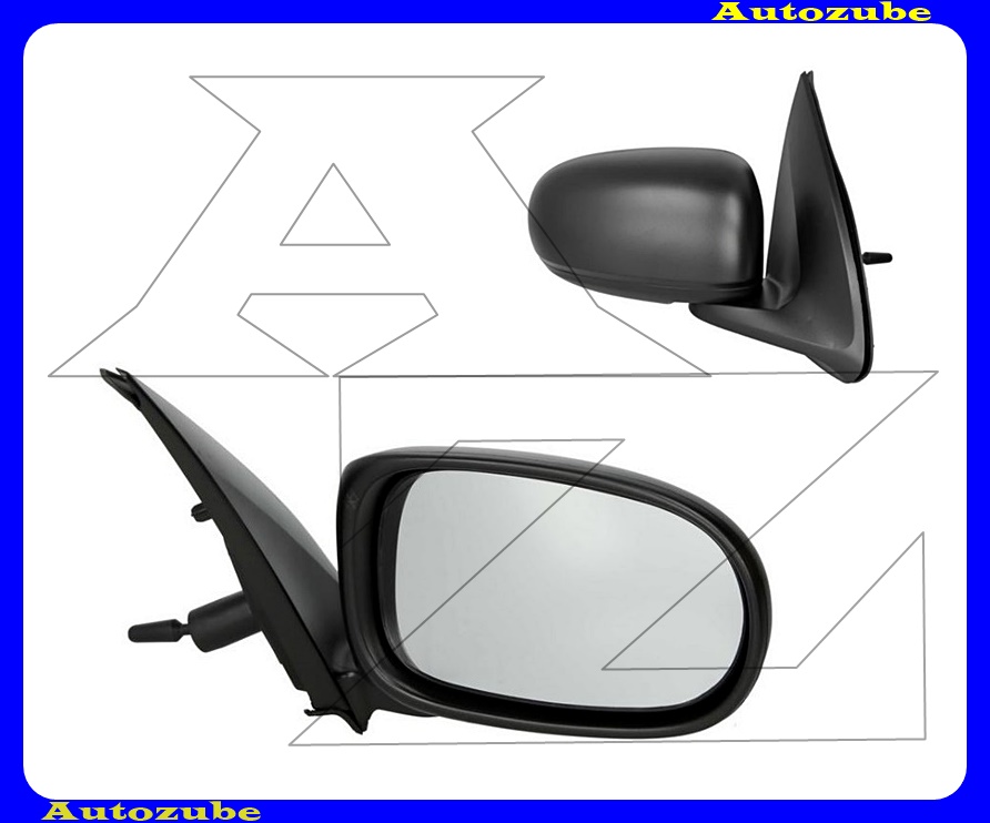 Visszapillantó tükör jobb, manuális, domború tükörlappal, fekete borítással Visszapillantó tükör jobb, manuális, domború tükörlappal, fekete borítással