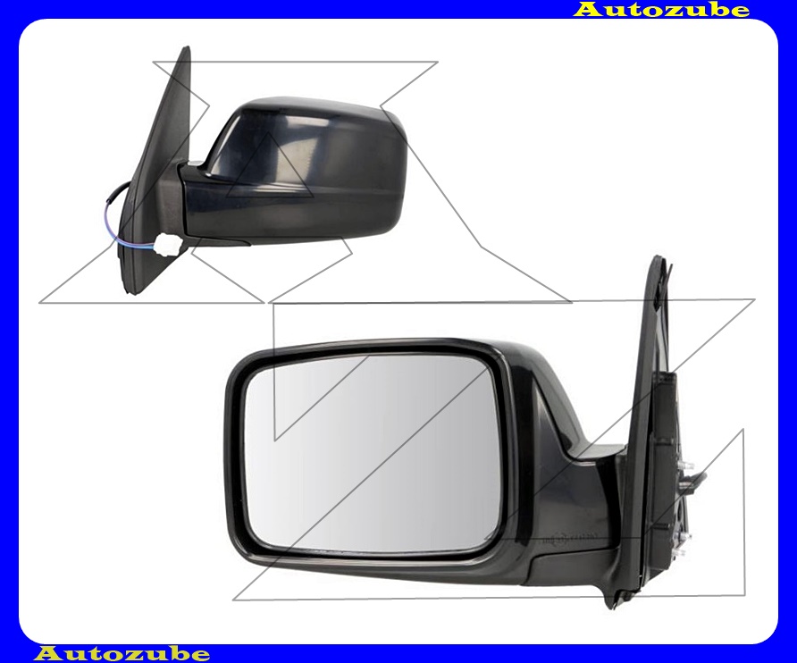 Visszapillantó tükör bal, elektromos, domború tükörlappal, fekete borítással Visszapillantó tükör bal, elektromos, domború tükörlappal, fekete borítással