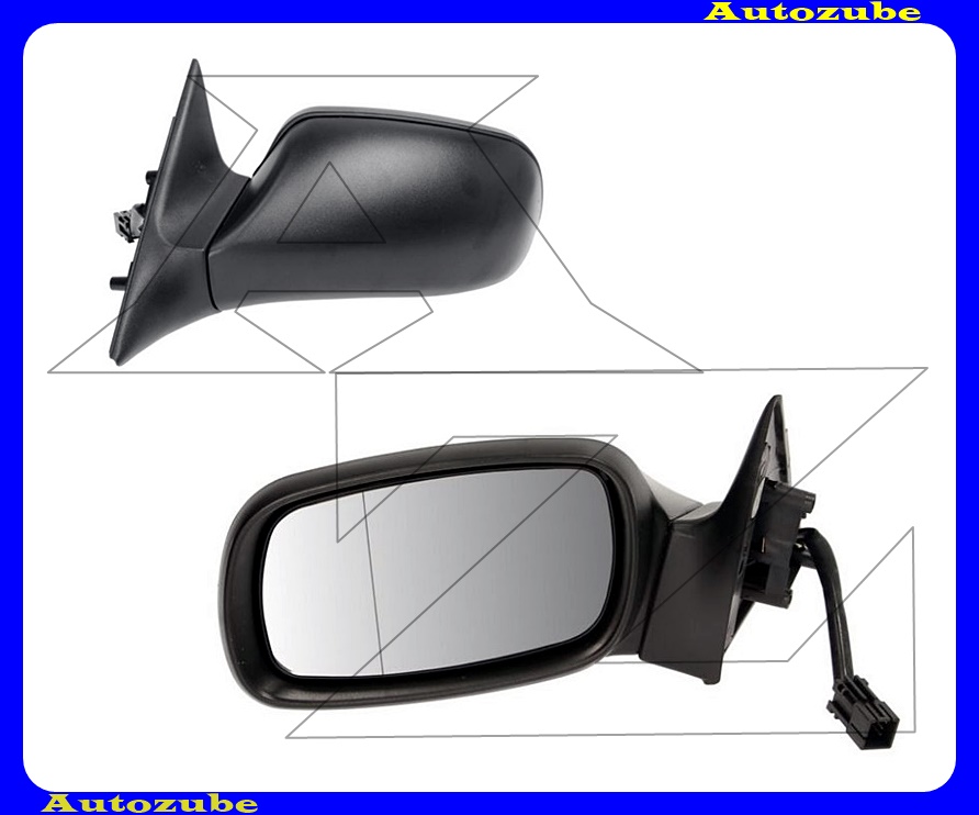 Visszapillantó tükör bal, elektromos, fűthető-aszférikus tükörlappal, fekete borítással Visszapillantó tükör bal, elektromos, fűthető-aszférikus tükörlappal, fekete borítással