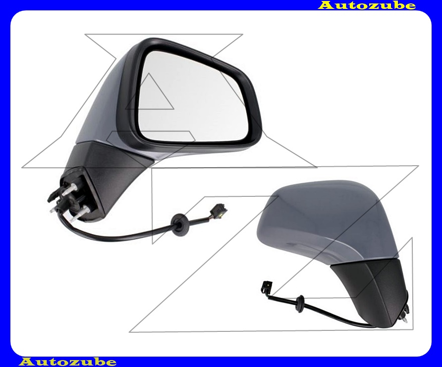 Visszapillantó tükör jobb elektromos, fűthető-domború tükörlappal, részben alapozott borítással /RENDELÉSRE/ Visszapillantó tükör jobb elektromos, fűthető-domború tükörlappal, részben alapozott borítással /RENDELÉSRE/