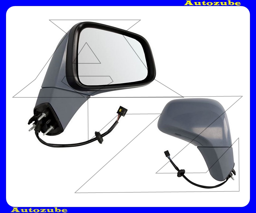 Visszapillantó tükör jobb, elektromosan behajló, fűthető-domború tükörlappal, teljesen alapozott borítással /RENDELÉSRE/ Visszapillantó tükör jobb, elektromosan behajló, fűthető-domború tükörlappal, teljesen alapozott borítással /RENDELÉSRE/