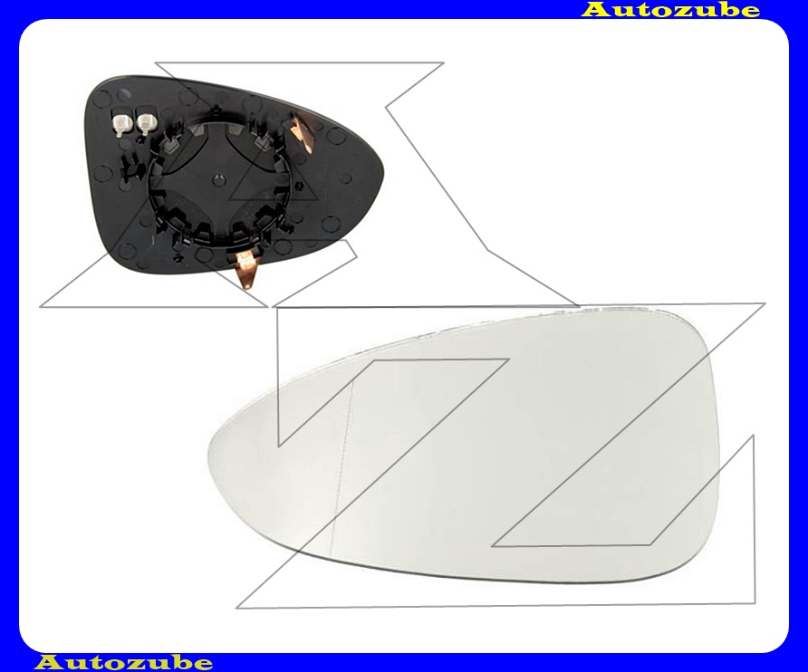 Visszapillantó tükörlap bal, fűthető-aszférikus (tartólappal) Visszapillantó tükörlap bal, fűthető-aszférikus (tartólappal)