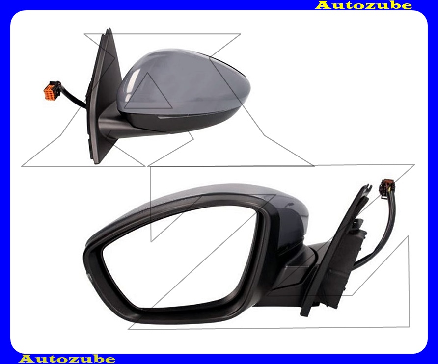 Visszapillantó tükör bal, elektromos, fűthető-domború tükörlappal, fényezhető borítással, irányjelzővel Visszapillantó tükör bal, elektromos, fűthető-domború tükörlappal, fényezhető borítással, irányjelzővel