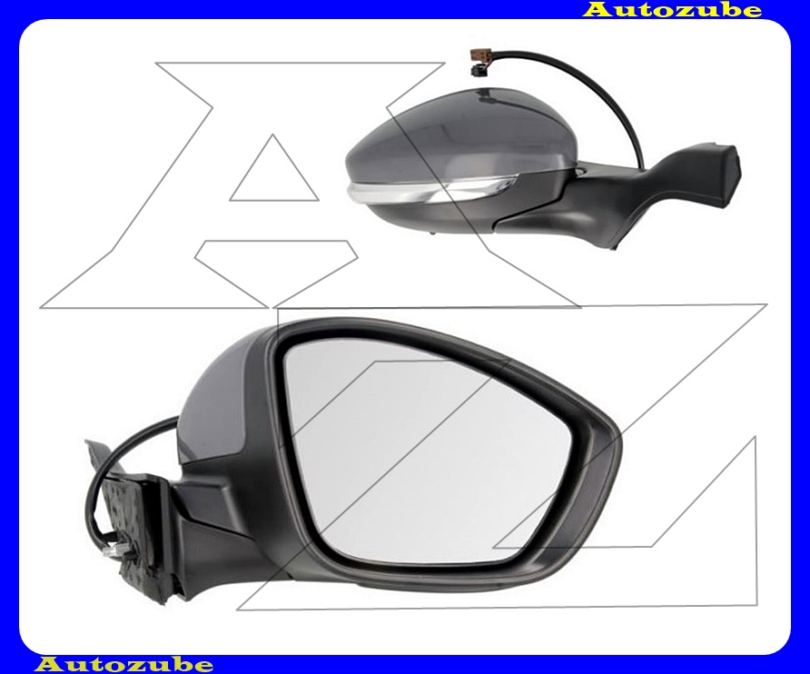 Visszapillantó tükör jobb, elektromos, fűthető-domború tükörlappal, hőmérős, fényezhető borítással, irányjelzővel /9PIN/ Visszapillantó tükör jobb, elektromos, fűthető-domború tükörlappal, hőmérős, fényezhető borítással, irányjelzővel /9PIN/