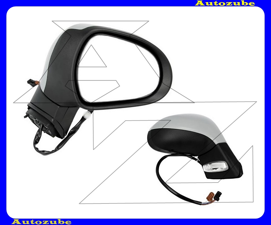 Visszapillantó tükör jobb, elektromos, fűthető-domború tükörlappal, hőmérős, fényezhető borítással, irányjelzővel Visszapillantó tükör jobb, elektromos, fűthető-domború tükörlappal, hőmérős, fényezhető borítással, irányjelzővel