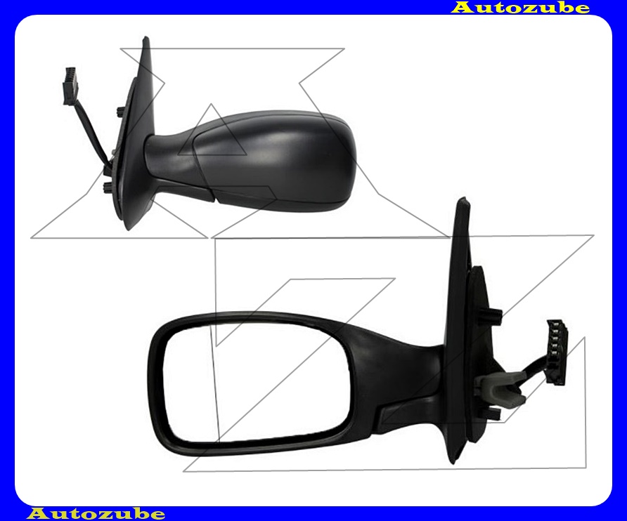 Visszapillantó tükör bal, elektromos, fűthető-aszférikus tükörlappal, fekete borítással Visszapillantó tükör bal, elektromos, fűthető-aszférikus tükörlappal, fekete borítással