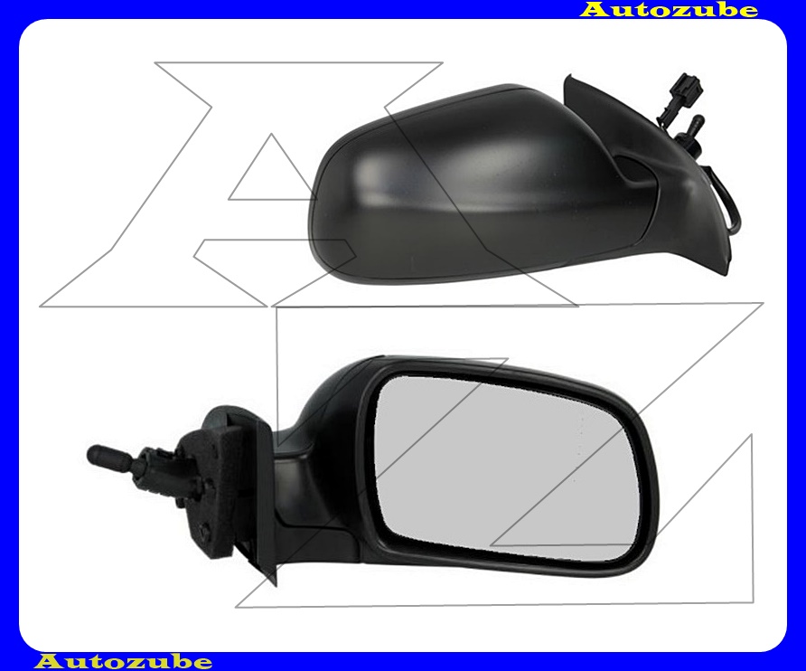 Visszapillantó tükör jobb, manuális, domború tükörlappal, hőmérős, fekete borítással Visszapillantó tükör jobb, manuális, domború tükörlappal, hőmérős, fekete borítással