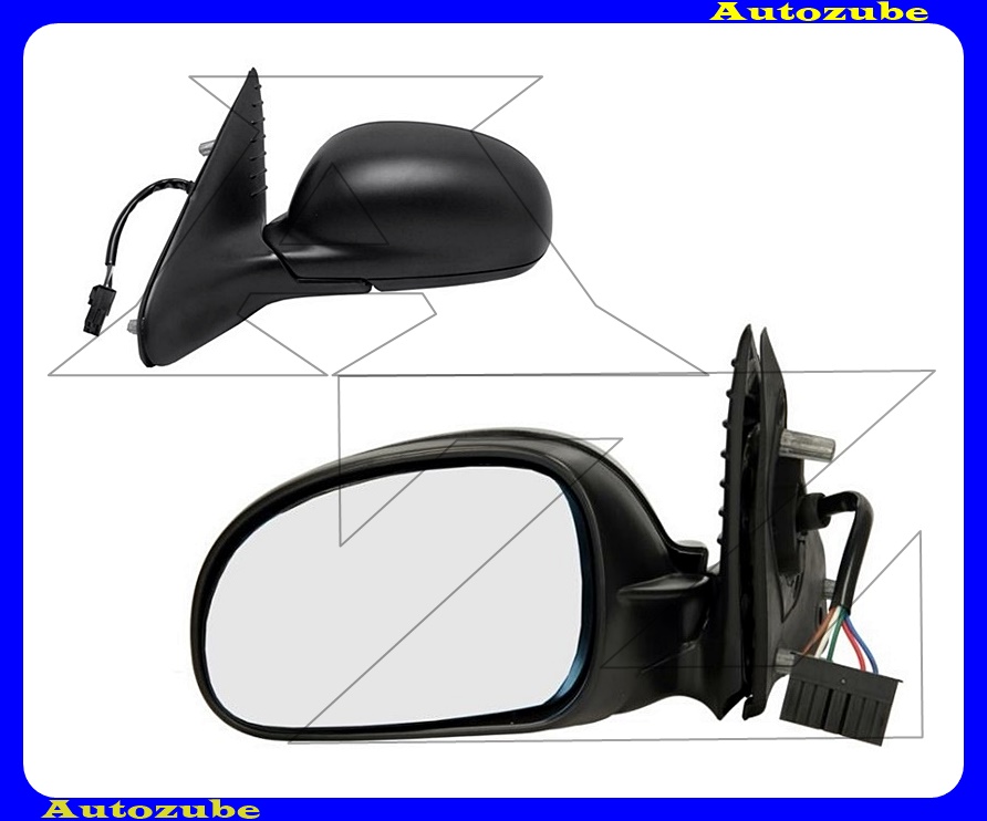 Visszapillantó tükör bal, elektromos, fűthető-aszférikus-kék tükörlappal, fekete borítással Visszapillantó tükör bal, elektromos, fűthető-aszférikus-kék tükörlappal, fekete borítással