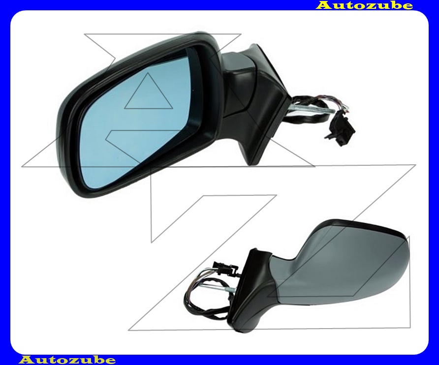 Visszapillantó tükör bal, elektromosan behajló, fűthető-domború-kék tükörlappal, fényezhető borítással Visszapillantó tükör bal, elektromosan behajló, fűthető-domború-kék tükörlappal, fényezhető borítással