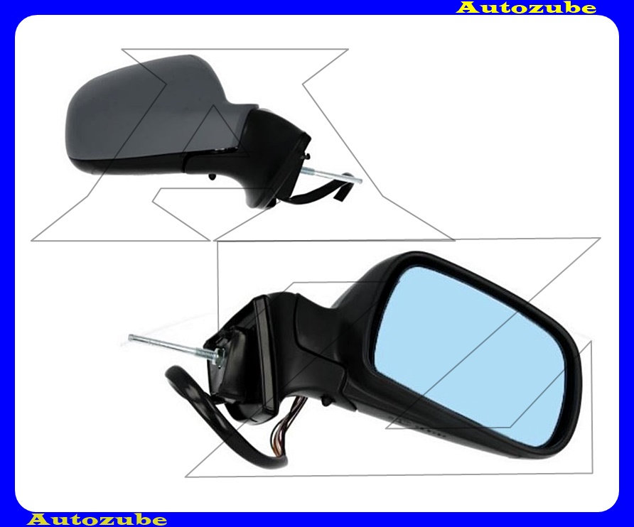 Visszapillantó tükör jobb, elektromosan behajló, fűthető-domború-kék tükörlappal, hőmérős, fényezhető borítással Visszapillantó tükör jobb, elektromosan behajló, fűthető-domború-kék tükörlappal, hőmérős, fényezhető borítással