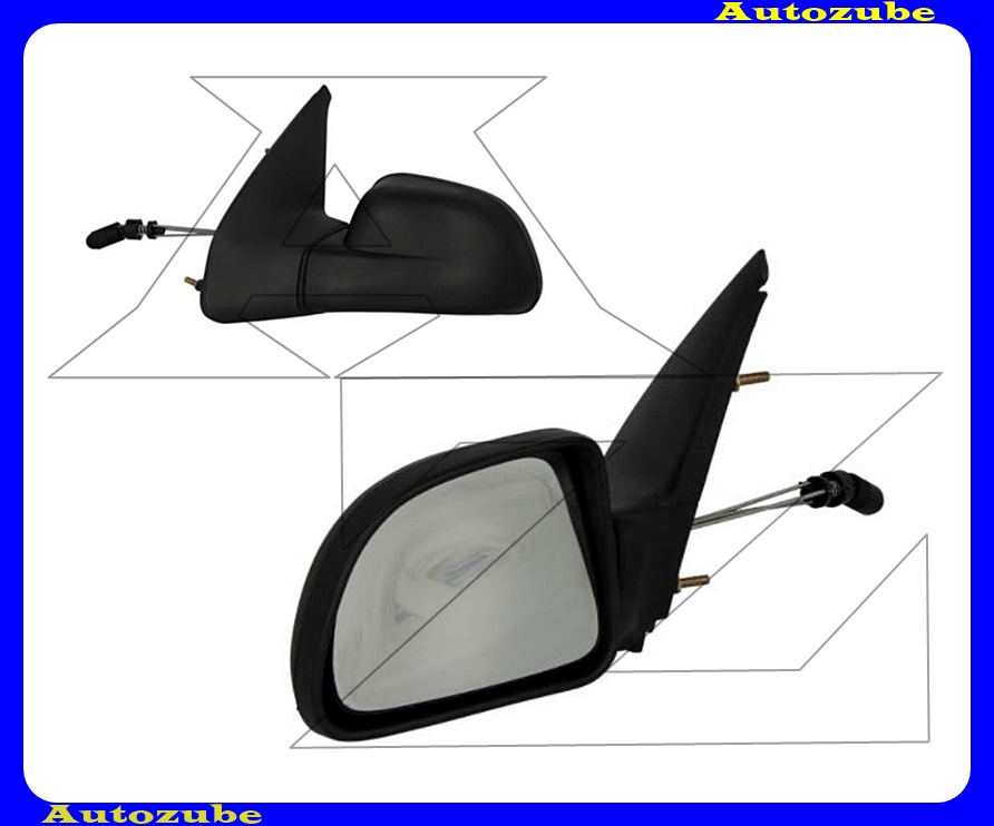 Visszapillantó tükör bal, manuális, tükörlappal, fekete borítással Visszapillantó tükör bal, manuális, tükörlappal, fekete borítással