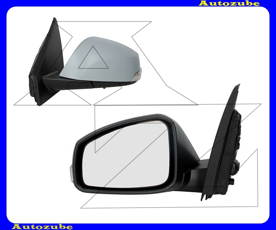 Visszapillantó tükör bal, elektromos, fűthető-aszférikus tükörlappal, hőmérős, fényezhető borítással, irányjelzővel Visszapillantó tükör bal, elektromos, fűthető-aszférikus tükörlappal, hőmérős, fényezhető borítással, irányjelzővel