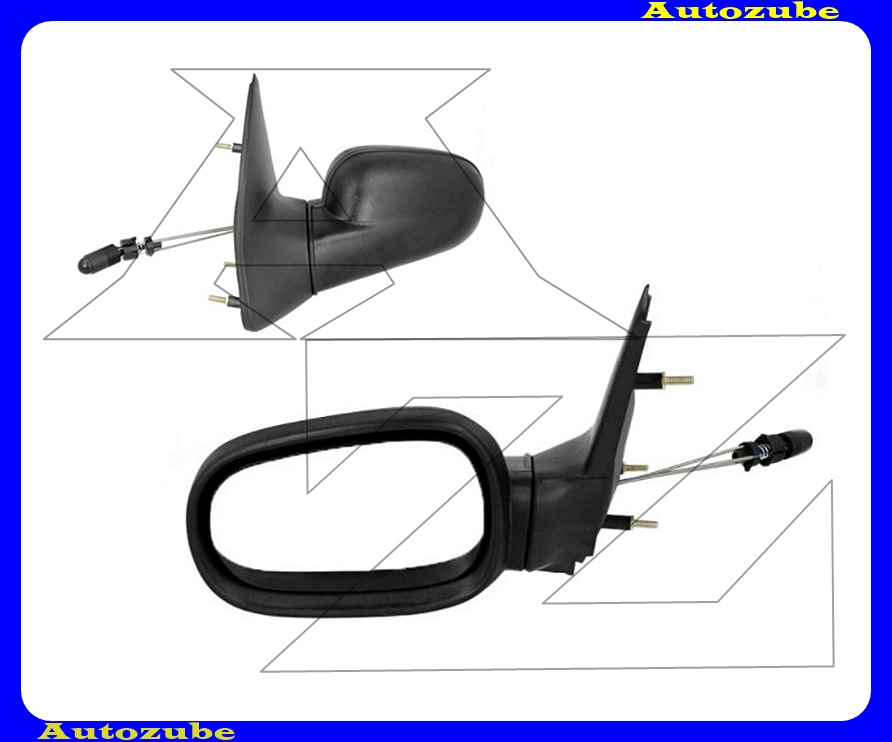 Visszapillantó tükör bal, manuális, sík tükörlappal, fekete borítással Visszapillantó tükör bal, manuális, sík tükörlappal, fekete borítással