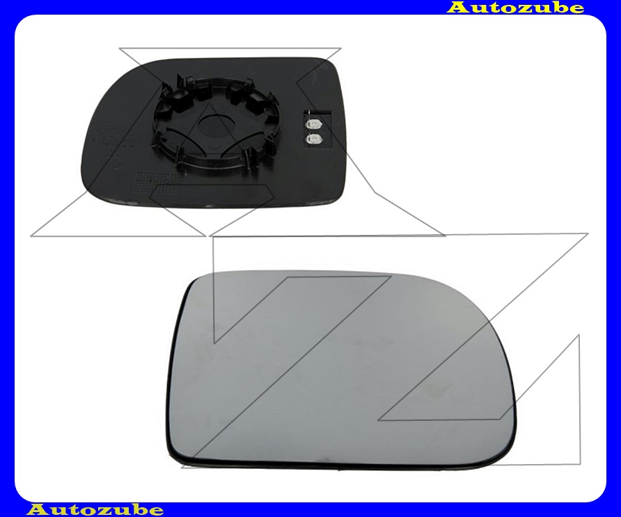 Visszapillantó tükörlap jobb, fűthető-domború (tartólappal) Visszapillantó tükörlap jobb, fűthető-domború (tartólappal)