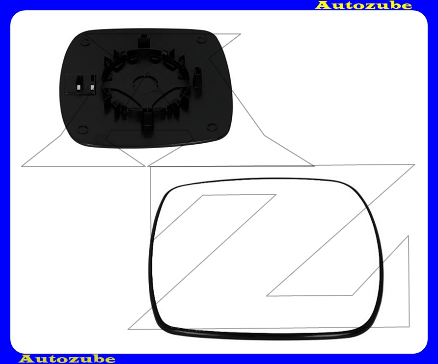 Visszapillantó tükörlap oldalfüggetlen, domború (tartólappal) Visszapillantó tükörlap oldalfüggetlen, domború (tartólappal)