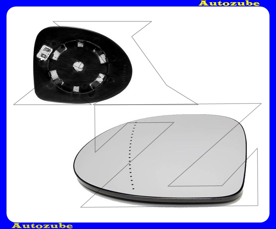Visszapillantó tükörlap bal, fűthető-aszférikus (tartólappal) Visszapillantó tükörlap bal, fűthető-aszférikus (tartólappal)